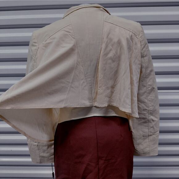 Blanc Noir Womens Draped Back Blazer Size Small Peach Asymmetrical Jacket NWT - Picture 4 of 8